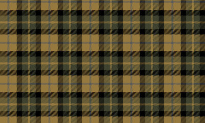 Plaid fabric pattern, yellow, black, green, gray, fashionable seamless beautiful for textiles, and for designing everyday clothes, skirts, pants, or decorative fabrics. Vector illustration.
