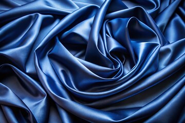 Obraz premium Luxurious Dark Blue Silk Fabric - Smooth Texture for Elegant Design Projects