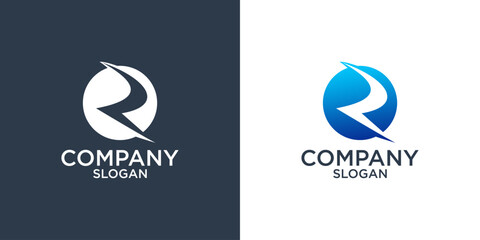 collection of initial letter R abstract monogram logo design vector