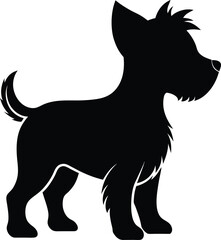 baby dog silhouette vector design with white background