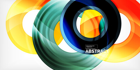 Obraz premium Circles, round elements, ring shapes premium background. Vector Illustration For Wallpaper, Banner, Background, Card, Book Illustration, landing page