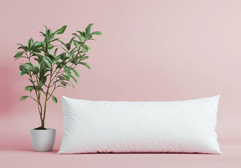 Aesthetic Pillow Cover Mockup Template On A Sofa With Plants
