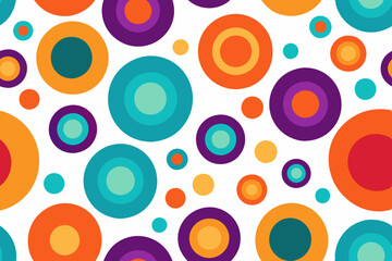 Seamless Abstract Circles Pattern with Vibrant Colors