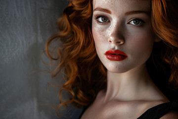 A high-fashion glamour portrait with dramatic lighting, capturing the bold confidence and fierce expression of the model