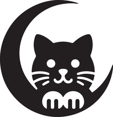 cat icon silhouette vector design with white background