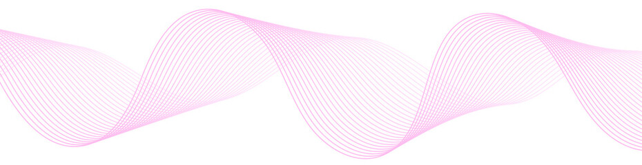 Abstract background with lines and waves. Web banner size. Element for design isolated on white. Vector background for brochure, booklet, flyer, poster. Pink gradient