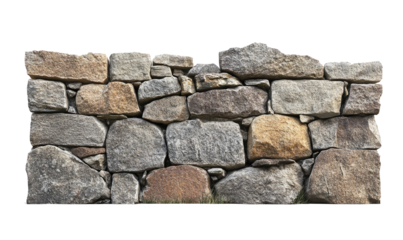  stone walls on transparent background