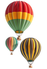 Fototapeta premium Colorful Hot Air Balloons in a Clear Sky on transparent background