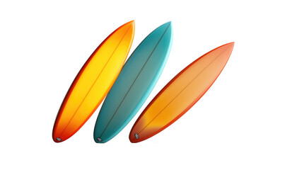  surfboards on transparent background