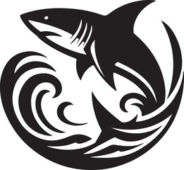shark icon silhouette vector design with white background