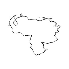 Obraz premium Venezuela map hand drawn sketch. Vector illustration.Venezuela map, vector sketch
