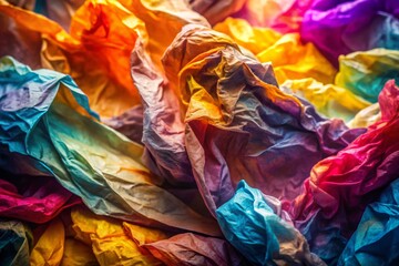 Vibrant Double Exposure with Crumpled Paper Texture