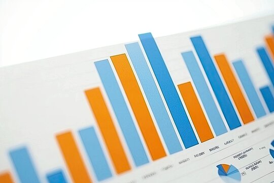 Colorful bar chart representation showcasing statistical trends in data analysis for business insights and presentations.