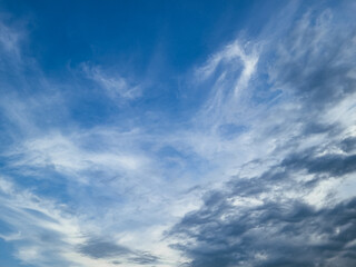 Beautiful blue sky and clouds in the afternoon nature background