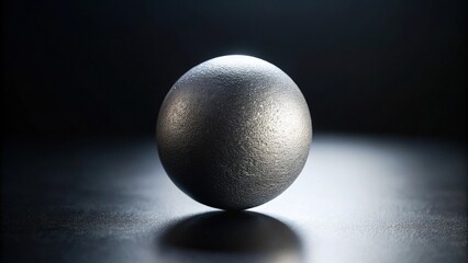 Low angle view of a beautiful grayscale small sphere on dark background