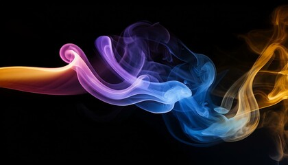 Obraz premium abstract colored smoke moves on black background mystical swirling smoke rolling low across the ground