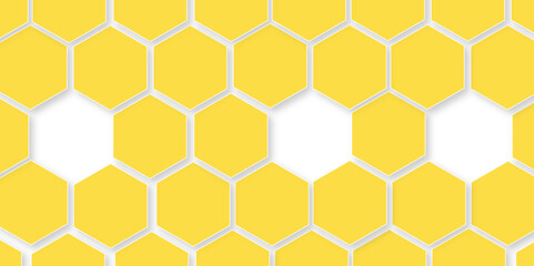 Abstract white background with hexagon and hexagonal background. Luxury white pattern with hexagons. abstract 3d hexagonal background with shadow. 3D futuristic abstract honeycomb mosaic background.