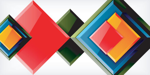 Colorful squares with reflections abstract background design. Vector Illustration For Wallpaper, Banner, Background, Card, Book Illustration, landing page