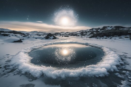 Eisring unter kosmischer Lichtquelle