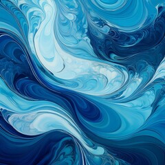 Obraz premium ocean in rich blue abstract marbled wallpaper or background 005