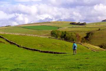 Walking through Alstonefield, Derbyshire.