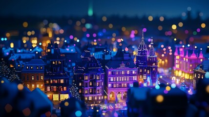 キラキラと光るイルミネーションとクリスマスの雰囲気