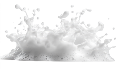 white soap foam splashes on transparent background