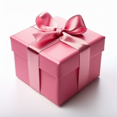 Obraz premium pink gift box isolated on white background