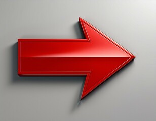 red straight 3d arrow right