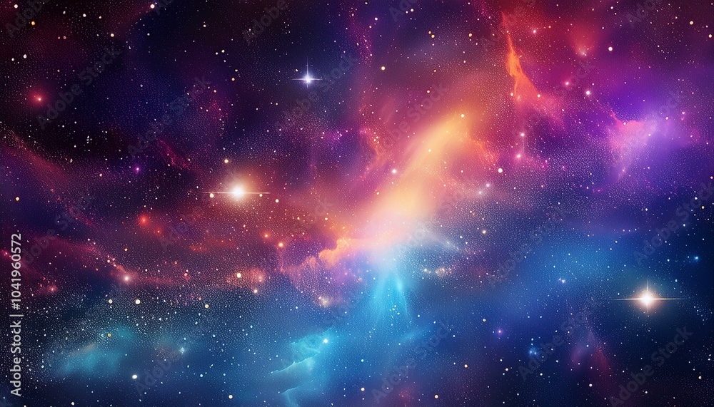 Wall mural wonderful space background with stardust and shining stars in a realistic colorful cosmos