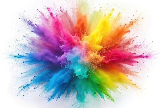 Minimalist abstract light color rainbow powder explosion background