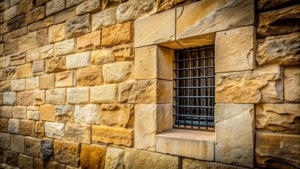 Urban Architectural Detail with Metal Bars and Windows