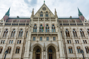 Hungarian Parliament - Neo-Gothic Palace with a Neo-Renaissance Dome in Budapest, Hungary.