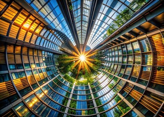 Modern Radial Gradients in Architectural Photography for Creative Universal Use