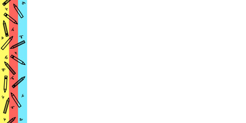 colorful three stripes with pencil icon. hand drawn pencil design for back to school concept.