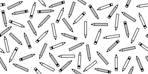 seamless pattern of pencil icon on white background. hand drawn pencil design for back to school concept.