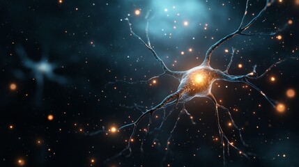Glowing neuron in a cosmic neural network