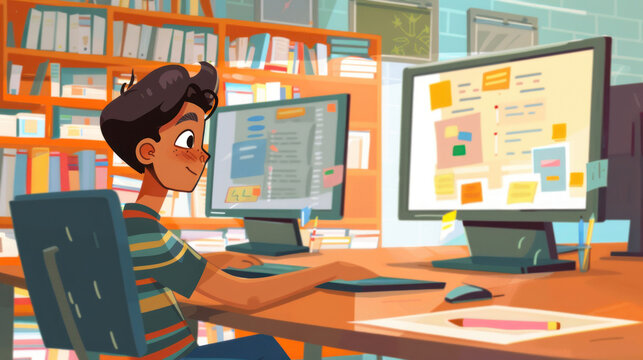 Interactive lesson on digital literacy, where students learn how to analyze digital content and practice safe online behavior