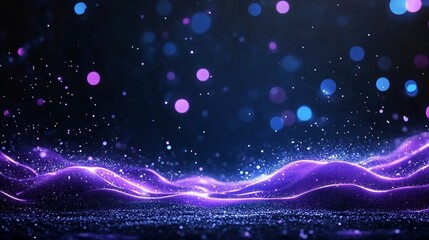 Obraz premium Abstract glowing waves with colorful light particles