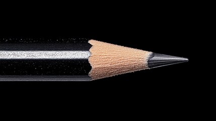 Obraz premium Closeup of a Sharp Pencil Tip on a Dark Background
