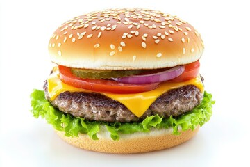 Delicious Cheeseburger on a Sesame Seed Bun