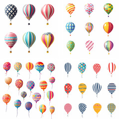 Balloons isolated on white green balloons balloons sky balloons blue balloons confetti hot air