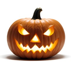 A ghost pumpkin face with white background like Halloween pumpkin