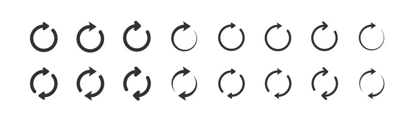 Obraz premium Arrow rotation icon. Refresh set. Reload sign. Update symbol.