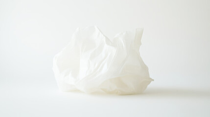 Crumpled White Paper Texture: Minimalist Abstract Photography