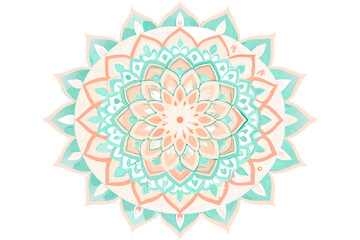 Geometric Floral Mandala with Symmetrical Patterns