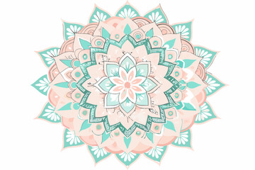 Geometric Floral Mandala with Symmetrical Patterns