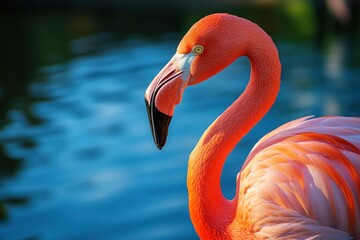 Fototapeta premium Graceful Flamingo by Tropical Waters