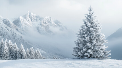 Fototapeta premium winter forest in the snow