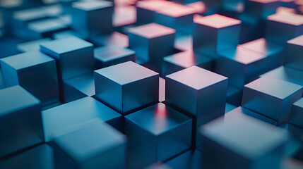 Obraz premium abstract modern minimal background ,Abstract 3d rendering of chaotic multicolored cubes , Futuristic background